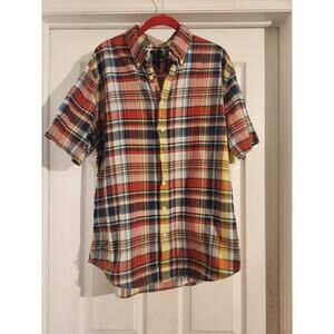 Gap Fit Men's Shirt Sleeve Button-Down Shirt Plaid XL